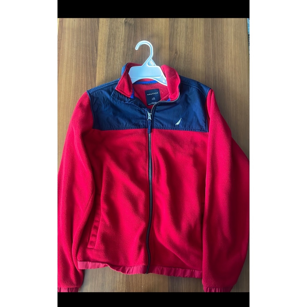 Nautical fleece zip up jacket